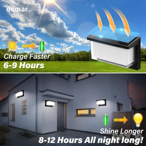 Gonengo Външна соларна лампа, 4 режима, сензор за движение, IP65, снимка 2 - Соларни лампи - 51404791