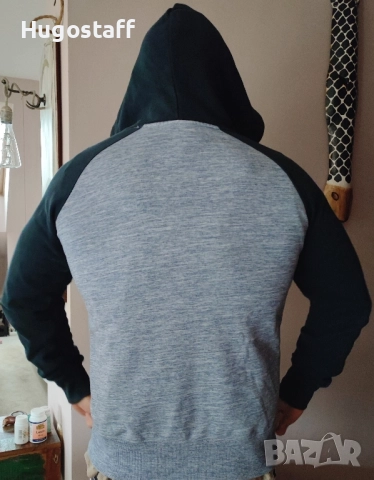Оригинален суитчър худи яке сив Супердрай Superdry качулка цип Хл/Л, снимка 5 - Якета - 51983588