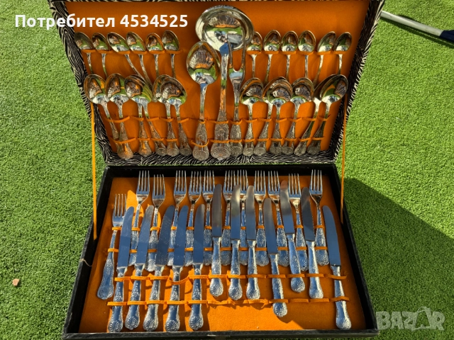 Винтидж немски комплект посребрени прибори – 51 части 