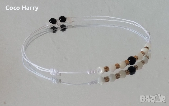 Комплект 2гривни със седеф и черен оникс, снимка 3 - Романтични подаръци - 53867709