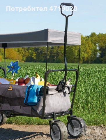 Сгъваема ръчна количка с покрив за къмпинг и плаж Pinolino Paco, снимка 3 - Градински мебели, декорация  - 54179315
