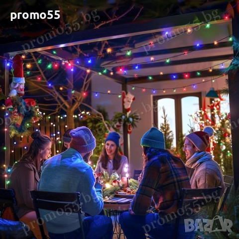 Светлинен Коледен Гирлянд 50м. с 250 многоцветни светодиода RGB, снимка 4 - Други - 52596083