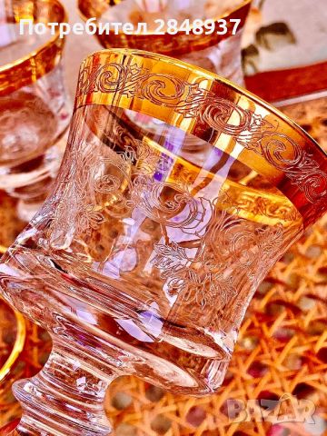 Кристални чаши Мурано, снимка 2 - Чаши - 46423742