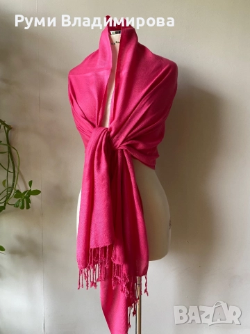 Цикламено розов/ цвят фукция шал/ различни видове, снимка 8 - Шалове - 40885222