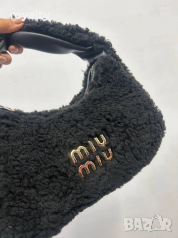Miu Miu Черна Пухкава Дамска Чанта , снимка 3 - Чанти - 52886069