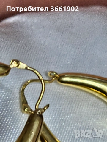 Позлатени обеци  7 грама с печат , снимка 3 - Обеци - 53273977