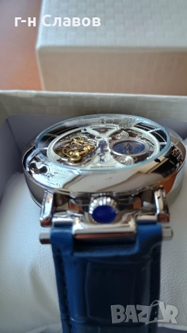 Skeleton DIFFUL Moon Phase Tourbillion Leather Men Automatic Watch, снимка 5 - Мъжки - 51655295