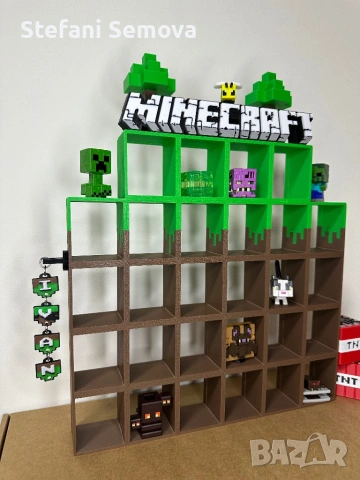 Minecraft Поставка за фигурки с ВАШЕТО ИМЕ, снимка 3 - Фигурки - 53663119