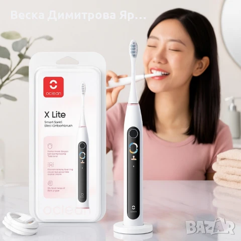 Електрическа четка за зъби Oclean X Lite 20, 1 бpой накрайник, 5 режима, снимка 4 - Други - 51413709