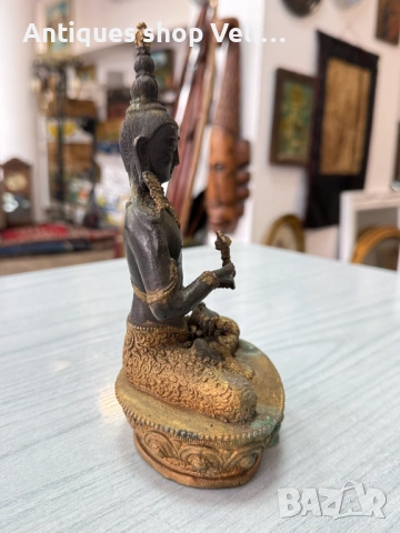 Бронзова статуетка Буда №7930, снимка 4 - Антикварни и старинни предмети - 53736005