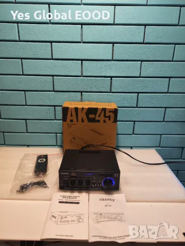 Hi-Fi Bluetooth Усилвател 2x40W с USB, FM и Микрофон, снимка 1