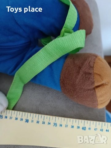 NINTENDO SUPER MARIO BROS ПЛЮШЕНА КУКЛА ЛУИДЖИ С РАНИЦА С ЦИП, снимка 4 - Плюшени играчки - 51660701