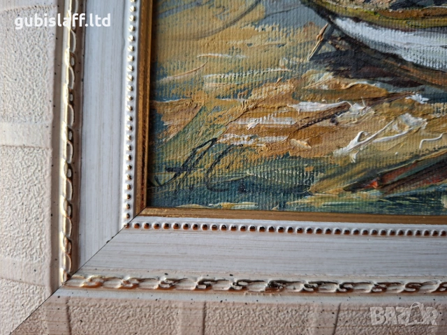 Картина, лодка, худ. А. Симеонов, снимка 3 - Картини - 54046411