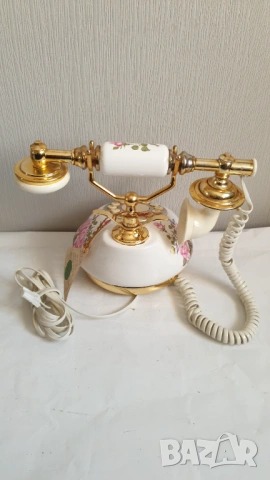 Стар порцеланов телефон, снимка 6 - Антикварни и старинни предмети - 53866073