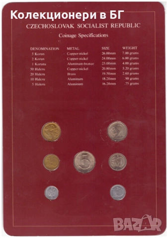 СЕТ СЕДЕМ МОНЕТИ ЧЕХИЯ /ЧЕХОСЛОВАШКА СОЦИАЛИСТИЧЕСКА РЕПУБЛИКА/, снимка 3 - Нумизматика и бонистика - 53666287