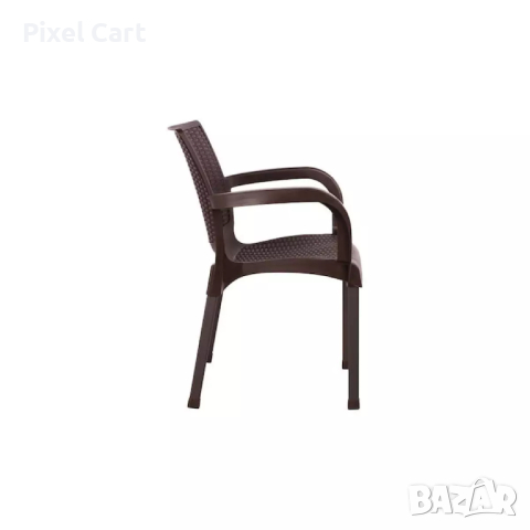 Полипропиленов стол с подлакътници - Кафяв, снимка 3 - Столове - 44989528