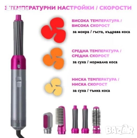 Маша за коса с 5 приставки, снимка 9 - Маши за коса - 52795500