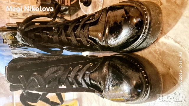 Ботички кожа и лак, снимка 2 - Дамски боти - 53562601