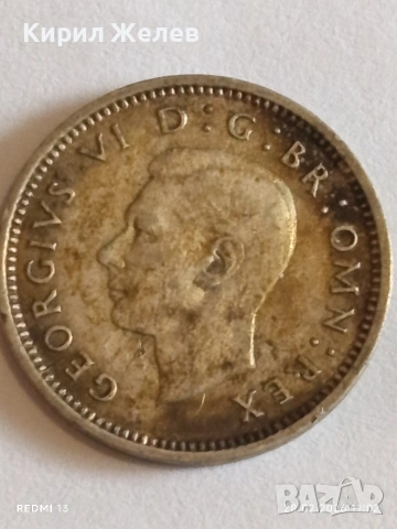 Сребърна монета 3 пенса 1939г. Британия Крал Джордж шести за КОЛЕКЦИЯ 41787, снимка 6 - Нумизматика и бонистика - 53654162