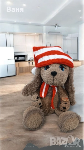 Ръчно плетено кученце, снимка 13 - Плюшени играчки - 47874809