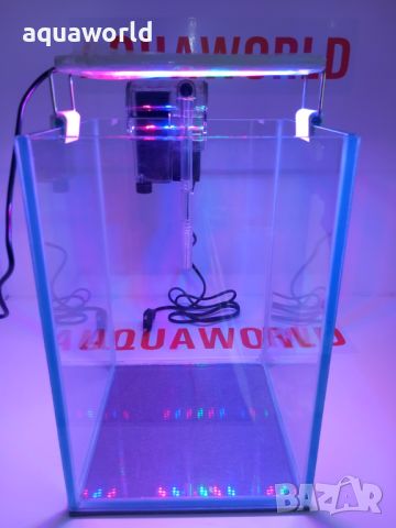 Нано аквариум 12 литра Оборудван и подарък корен, снимка 4 - Аквариуми - 35605170