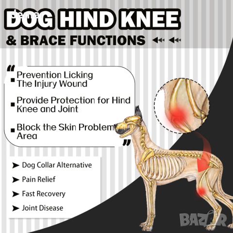 Hjyokuso Защитен ръкав за задни крака на кучета след операция, рани, протектор за лакът, XS, снимка 7 - За кучета - 46264343