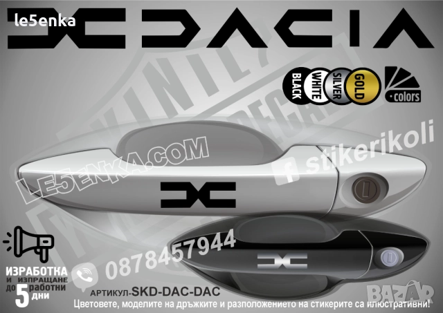 DACIA Logo стикери дръжки SKD-DAC-DA
