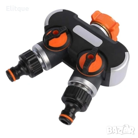Двупосочен разпределител за градински кран 2-в-1: Сплитер за маркуч с независими вентили  на едро , снимка 14 - Градински мебели, декорация  - 53401933
