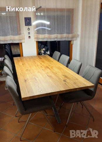 трапезна маса масив дъб , снимка 2 - Маси - 53541381