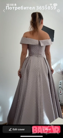 Лилава бална рокля с камъчета, снимка 4 - Рокли - 52795914