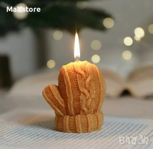 3D Коледа вълнена ръкавица Силиконов молд форма за свещи гипс сапун смола , снимка 2 - Форми - 51970703