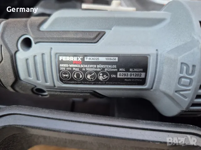 флекс ъглошлайф 20v ferrex pro, снимка 5 - Други инструменти - 48132252