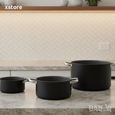 Алуминиева тенджера с мраморно покритие и капак – здравословно готвене без загаряне, снимка 4 - Съдове за готвене - 52687820