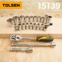 Комплект инструменти(гедория)Tolsen Industrial 15139, 22 части на 1/2", CrV, снимка 7
