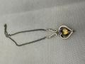 Сребърно колие с гранат и позлата - Ар Деко. №7774, снимка 10