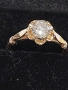 СССР-Златен дамски пръстен с еднокаратов якутски брилянт.Червено руско злато 853., снимка 1