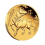 1 тройунция 24 карата (1 toz) Златна Монета Австралийски Лунар Вол 2021