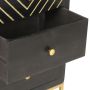 Шкаф с чекмеджета, черно и златисто, 45x30x105 см, манго масив, снимка 9