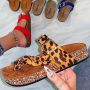Дамски сандали с коркова подметка и кожени каишки, 4цвята , снимка 2