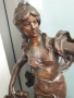 47см-4кг Moreau ЦАМ статуетка/стара френска скулптура/фигура на жена с ангел-херувим, снимка 7