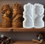 Цар Царица Крал Кралица мъж жена силиконов молд форма фондан шоколад гипс декор, снимка 1
