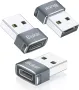 Blukar USB C женски към USB мъжки адаптер, [3 пакета] Тип C към USB A конвертор за бързо зареждане и, снимка 2