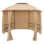 vidaXL Градинска шатра павилион със завеси, шестоъгълна, 360x265 см(SKU:44766, снимка 1 - Градински мебели, декорация  - 44956592