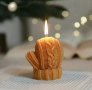 3D Коледа вълнена ръкавица Силиконов молд форма за свещи гипс сапун смола , снимка 2