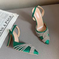 Обувки по модел на aquazzura черни зелени лилави цикламени сини , снимка 6 - Дамски обувки на ток - 45782722