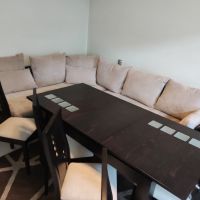 Диван , трапезна маса с 6 стола + фотьойл, снимка 4 - Дивани и мека мебел - 45344081