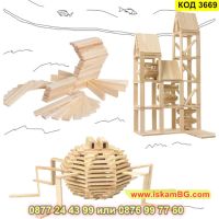Конструктор от дървени блокчета за момичета и момчета от 300 части - КОД 3669, снимка 9 - Конструктори - 45339352