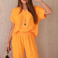 Дамски комплект с колие блуза + панталон, 3цвята , снимка 6 - Комплекти - 45556908