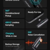 Нов Професионален Безжичен Микрофон hohem за iPhone/iPad, 2 TX + 1 RX, снимка 3 - Други - 45188614
