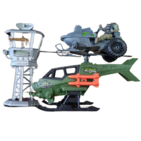 Детски военен комплект с хеликоптер и бъги-Милитари 3, снимка 1 - Коли, камиони, мотори, писти - 44525986